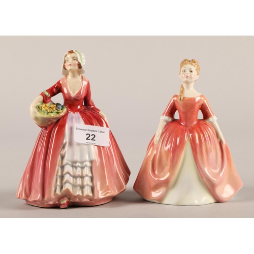 22 - Royal Doulton figurines Janet HN1537 and another Debbie HN2400 (2)