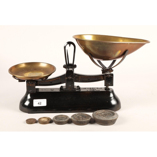 42 - Avery set of brass kitchen scales