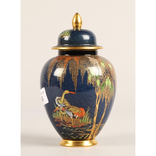 46 - Carlton ware 'Bleu Royale' lidded baluster vase, 18cm h