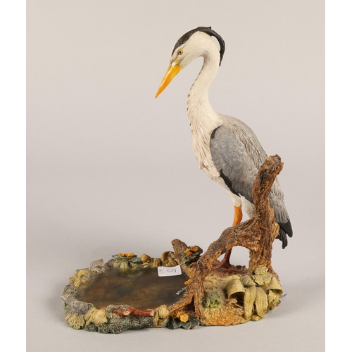 5 - Wildtrack Wildlife Art figurine of a heron, and a Capodimonte figure of a bird limited edition no. 5... 