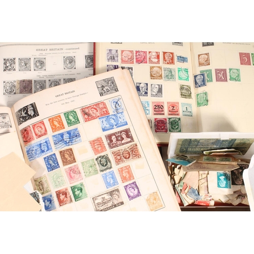 633 - Stamp collection held across six albums to include a Stanley Gibbons Ideal Postage Stamp album with ... 