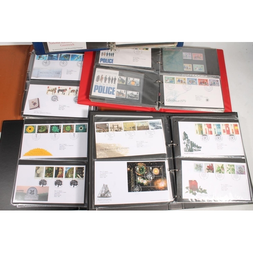 640 - British first day cover stamp collection held across five folders spanning 1964-2006, also a small n... 