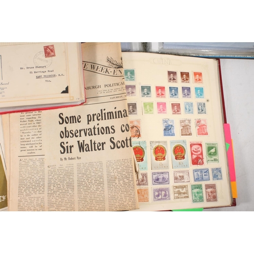 655 - Stamp collection held over four albums and folders to include mostly GREAT BRITAIN GB first day cove... 