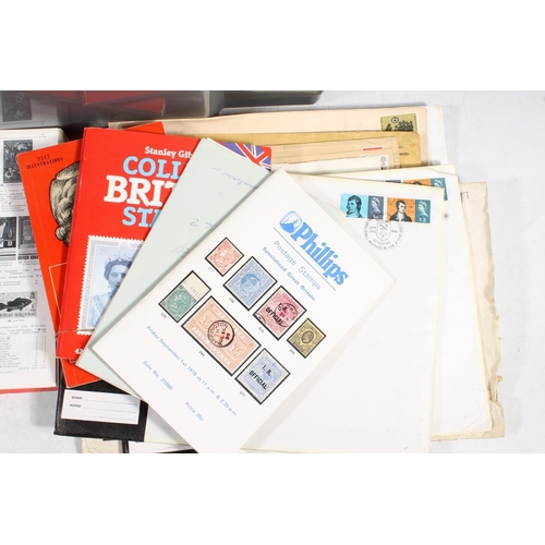 671 - Stamp collection held in one box to include stamp catalogue guides, loose stamps, etc.