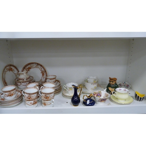 104 - 'Moselle' pattern tea set, other teawares, Staffordshire character jug etc.