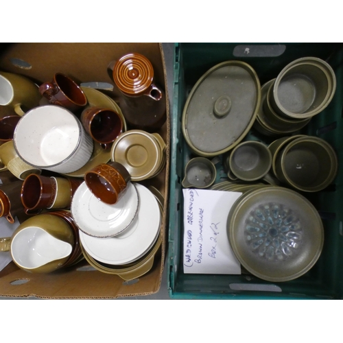 137 - Collection of brown glazed dinnerwares.