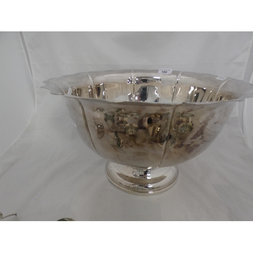 160 - Large EPNS punch bowl and cups.