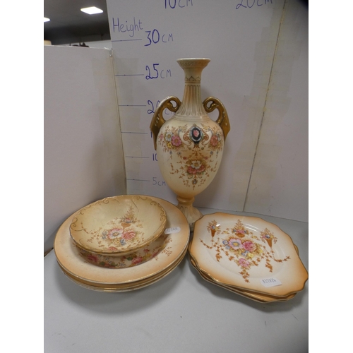 174 - Collection of Crown Devon floral decorated ivory ground ceramics to include dishes, teapot, biscuit ... 