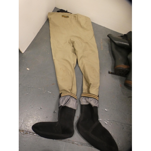 185 - Various waders, boots etc.