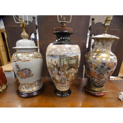 198 - Three Oriental table lamps.  (3)