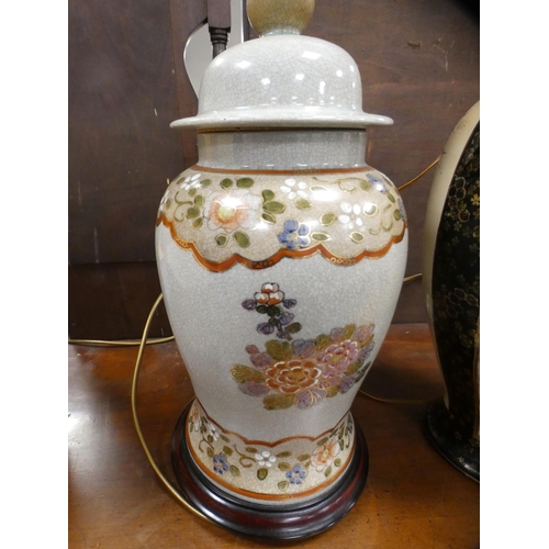 198 - Three Oriental table lamps.  (3)