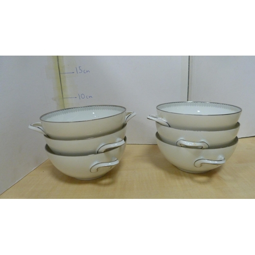 2 - German grey-decorated part dinner service.