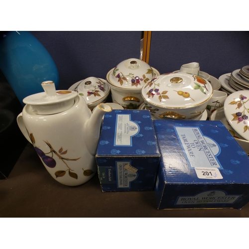 201 - Collection of Royal Worcester Evesham dinnerwares.