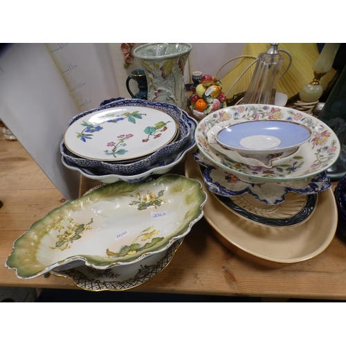 204A - Quantity of assorted plates, table lamps, hen tureen etc.