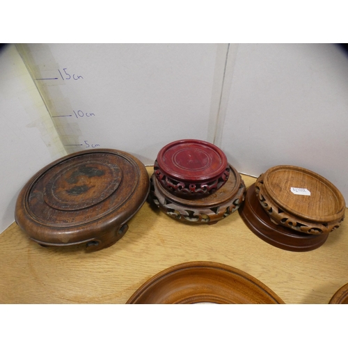 210 - Four framed pot lids, two Regency style silhouettes and assorted wooden stands.