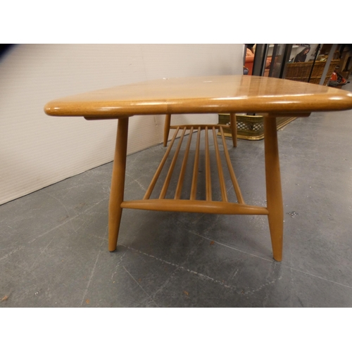 316 - Ercol two-tier 459 Windsor coffee table, 140cm long.