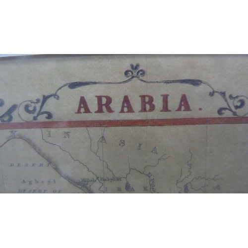 32 - Framed map of Arabia.