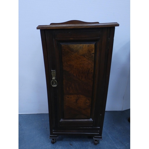 324 - Late Victorian mahogany and rosewood veneered bedside cabinet, 80cm high.