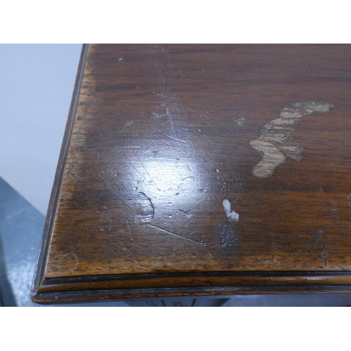 324 - Late Victorian mahogany and rosewood veneered bedside cabinet, 80cm high.