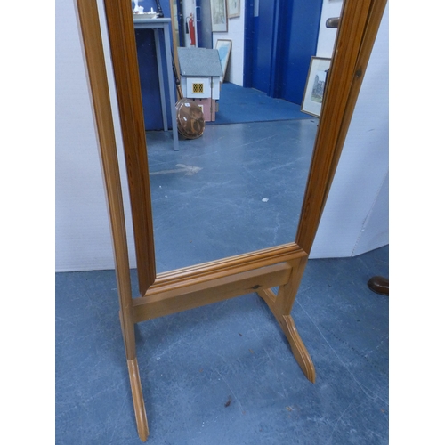 325 - Pine cheval mirror.