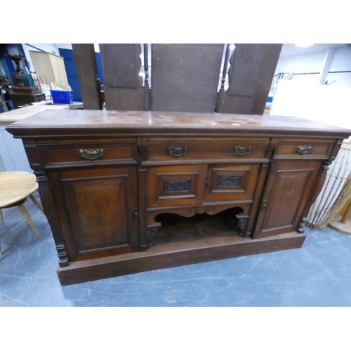 329 - Late 19th century mahogany sideboard, 182cm long.