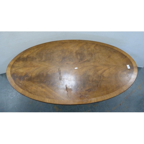 333 - Oval table on quadripartite supports and a rectangular shaped-top table.  (2)