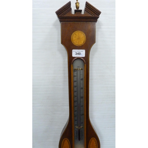 340 - Shooting stick and a banjo barometer.  (2)