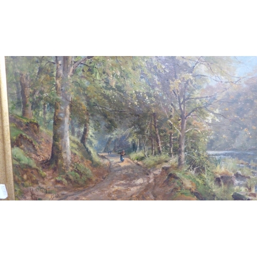 36 - George Wright of AnnanBy the RiverSigned and dated 1906, oil, and another oil of a bridge.  (2)... 