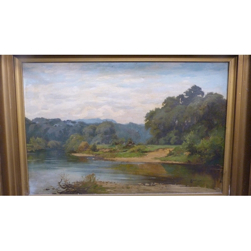 38 - George Wright of AnnanRiver sceneSigned and dated 1904, oil on canvas.