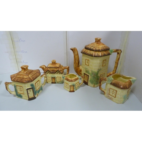 46 - Collection of Cottage ware including tea set, cups, saucers, boot egg cups etc.