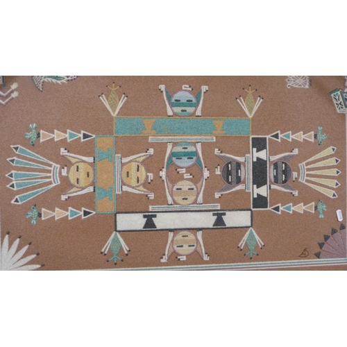 54 - Framed relief Aztec-style panel.