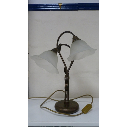 61 - Angle poise lamp and a twin-branch lamp.  (2)