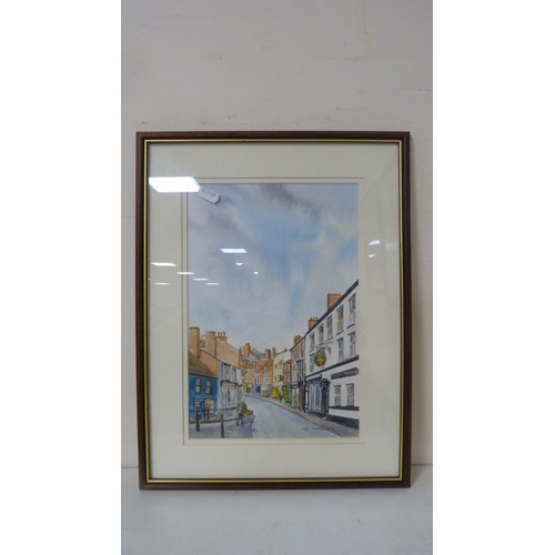 75 - Four framed pictures to include Kippford, Harrogate etc.  (4)