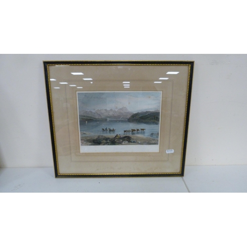 78 - Cecil G LawsonBirkan Bridge, KillarneyWatercolour, label verso, and three other prints to include Co... 