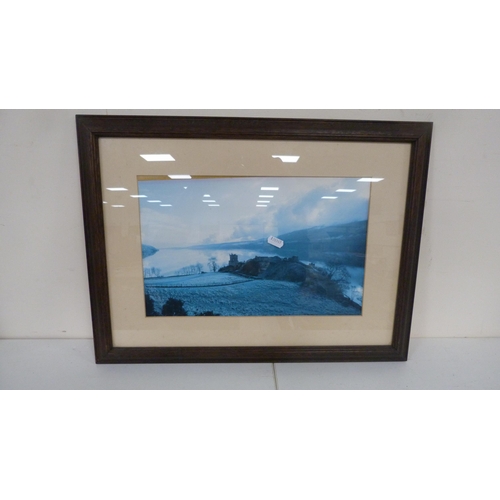 79 - Four framed pictures to include Rothesay harbour, mountainous view etc.  (4)