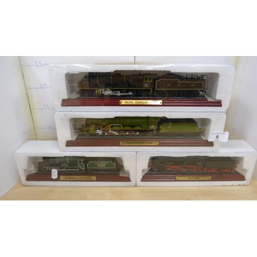 9 - Corgi Rail Legends boxed locomotive, six other boxed locomotives, two mini train sets etc.