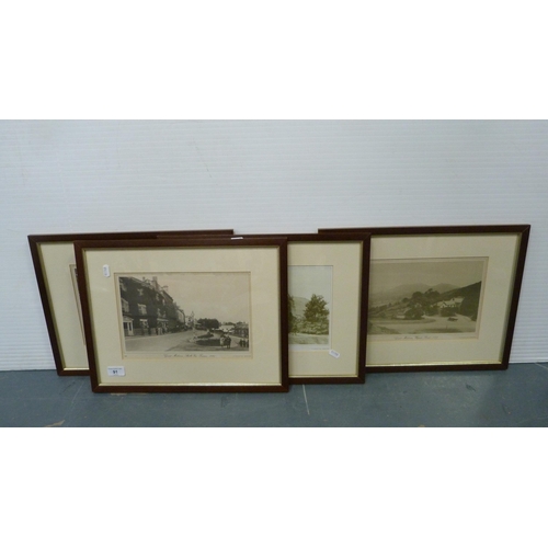 91 - Four framed prints of Great Malvern.