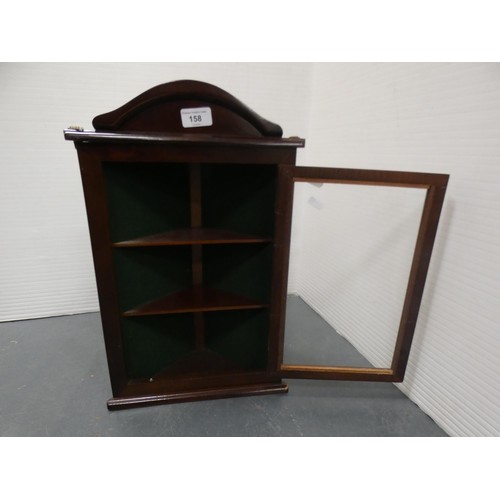 158 - Small glazed corner cabinet.