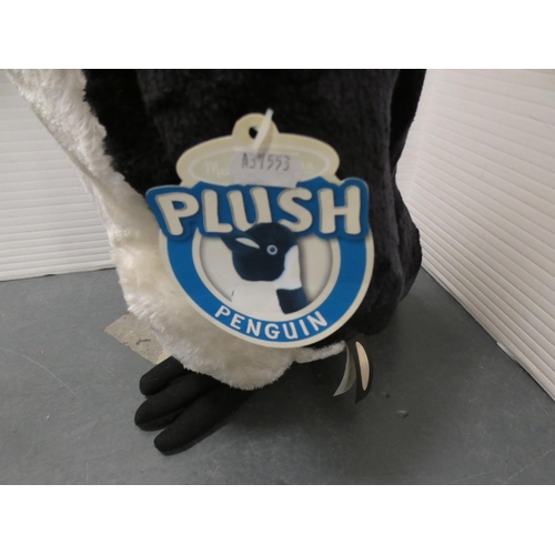 157 - Large plush penguin toy.