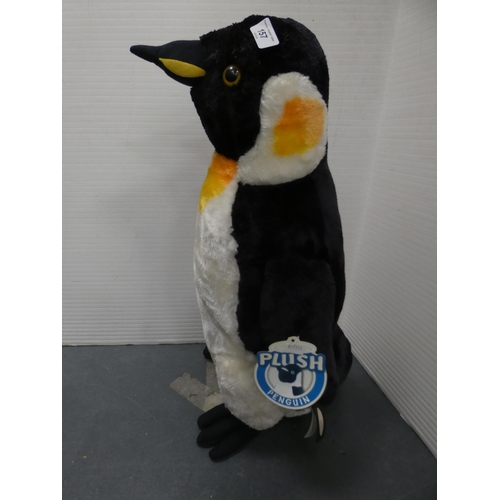 157 - Large plush penguin toy.