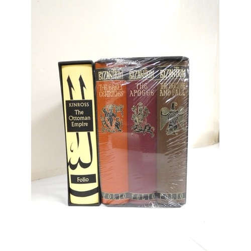 242 - FOLIO SOCIETY.  Byzantium. 3 vols. in slip case & partial cellophane wrapper; also 1 other in sl... 