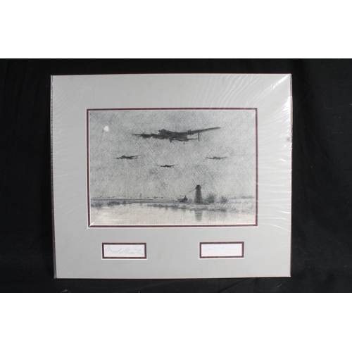 508D - GERALD COULSON (b1926), Spitfire, print with RAF cloth brevet, signed by the artist and others, 26cm... 