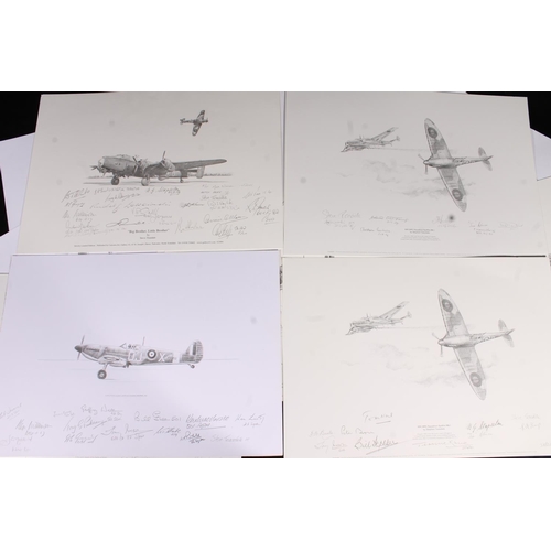 508F - STEPHEN TEASDALE (b1965), fourteen aviation themed prints, most signed by the artists and others, un... 