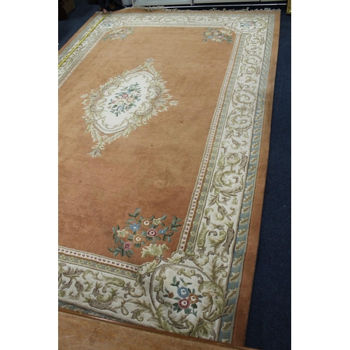 967 - Indian wash pile wool carpet, 545cm x 368cm.