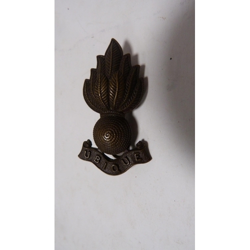 228 - Royal Engineers' cap badges and other military buttons etc.