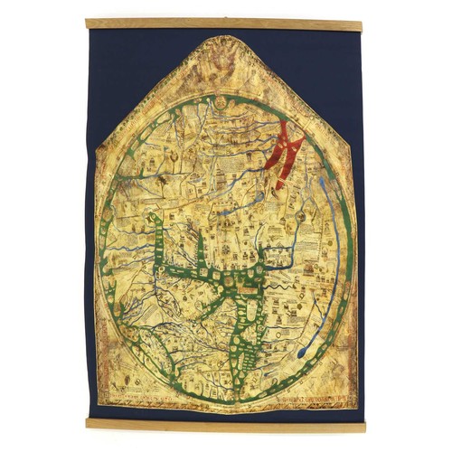 256 - FOLIO SOCIETY.  The Hereford World Map,  Mappa Mundi. Ltd ed. 1,000, the rolled facsimile map, 125cm... 