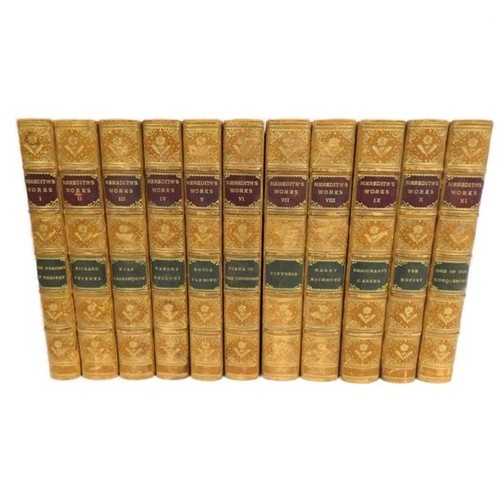 MEREDITH GEORGE.  Works. 11 vols. Calf, gilt backs & marbled edges, a nice set. A New Edition, c.1894.