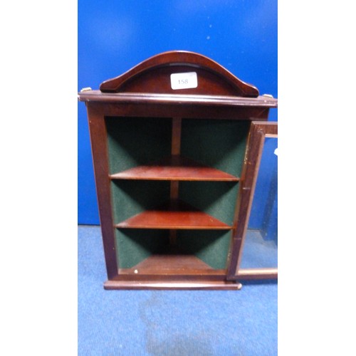 158 - Small glazed corner cabinet.