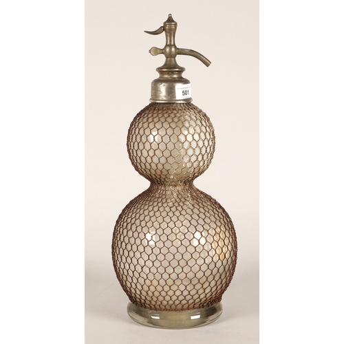 574 - Antique French soda syphon Veritable Seltzogene D.Fevere, Paris, Height 48cms