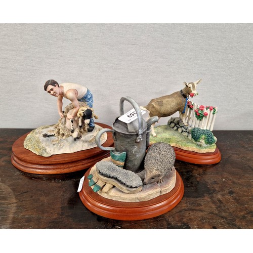 359 - Three Border Fine Arts figurines to include James Herriot Prize Blooms, Hot Work, and Country Charac... 